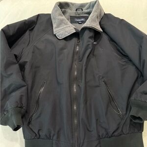 Lands’ End Mens Size Medium 38-40 Black Jacket size Zip Pockets EB1